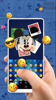 Cute Mickey Mouse Blue Free Emoji Theme capture d'écran 2