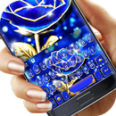 Gold Blue Rose Crystal New Keyboard APK