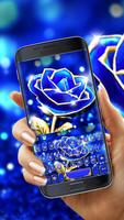 Gold Blue Rose Crystal New Keyboard capture d'écran 1