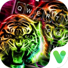 Glow Neon Tiger Free Emoji Theme icône