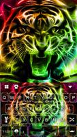 Glow Neon Tiger Free Emoji Theme Affiche