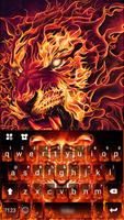 Red Flame Tiger 3D Keyboard Theme Affiche