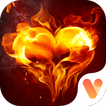 Red Flaming Heart Free Emoji Theme