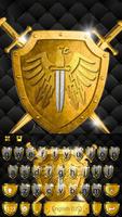 Gold Powerful Shield Theme Affiche