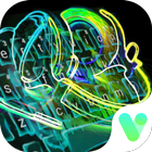 Neon Music Headphone Keyboard Theme icono