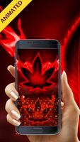 Neon Red Weed Free Keyboard captura de pantalla 1