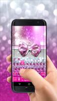 Silver Pink Shiny Diamond Free Emoji Theme постер