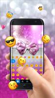 Silver Pink Shiny Diamond Free Emoji Theme screenshot 1