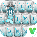 Mermaid Blue Silver Free Emoji KikaKeyboard APK