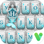 ikon Mermaid Blue Silver Free Emoji KikaKeyboard