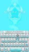 Mermaid Blue Silver Free Emoji KikaKeyboard 海报