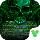 Green Hell Skull Devil Knife for Keyboard Theme APK