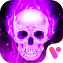 Purple Fire Skeleton Free Emoji Theme APK