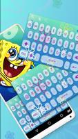 Spongebob Cute Sea Blue Droplet Free Emoji Theme Plakat