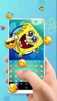 Spongebob Cute Sea Blue Droplet Free Emoji Theme imagem de tela 2