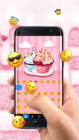 Pink Sweet Cupcake Free Emoji Theme اسکرین شاٹ 2