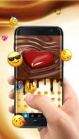 Sweet Romantic Chocolate Heart Free Emoji Theme captura de pantalla 1