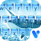 Cartoon Blue Whale Unicorn Free Emoji Theme icône