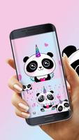 Cute Panda Unicorn Free Emoji Theme capture d'écran 1