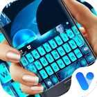 Blue Neon VR Tech Free Emoji Theme icône