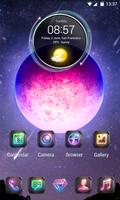 Purple Night 3D V Launcher Theme capture d'écran 1