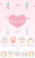 Pink Bird V Launcher Theme ảnh chụp màn hình 1