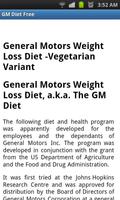 GM Diet Free Affiche