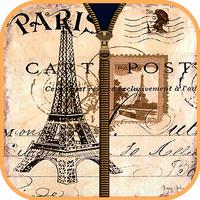 Cute Paris Zipper Screen Lock Plakat