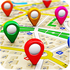 Навигация по GPS-картам и направлениям движения иконка