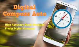 Digital Compass Auto اسکرین شاٹ 1