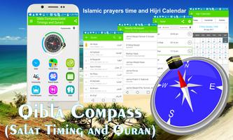 Qibla Compass (salade timings en de Koran) screenshot 1