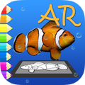 AR Coloring Book. Tropical fish