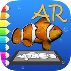AR Coloring Book. Tropical fish icône