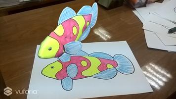 AR Coloring Book. Tropical fish Affiche