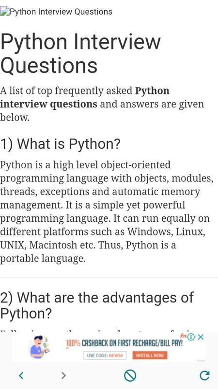 python interview questions amp answers for android apk python interview questions