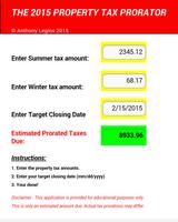 برنامه‌نما 2015 Property Tax Prorator عکس از صفحه