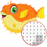 Fish Color By Number - Pixel Art