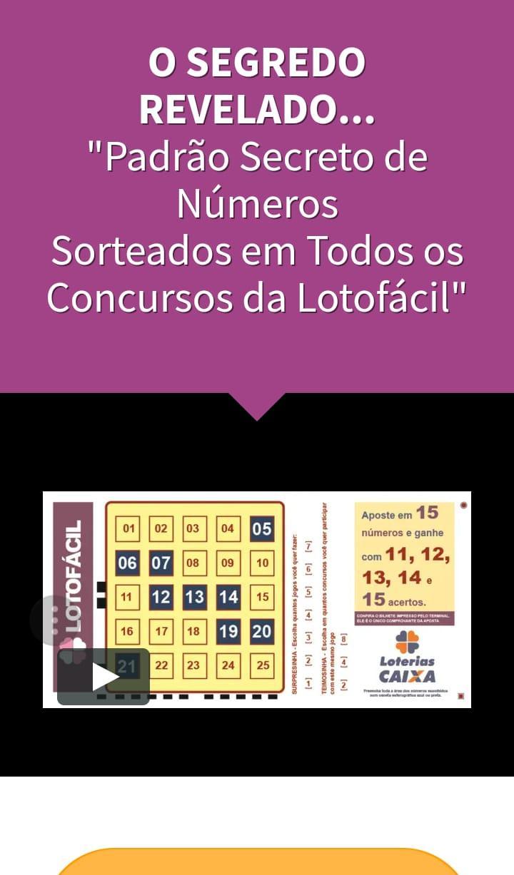 segredo da loteria lotofacil