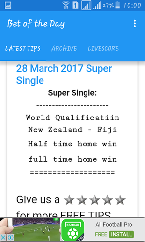 Livescore Bet Of The Day Livescore Bet Of The Day