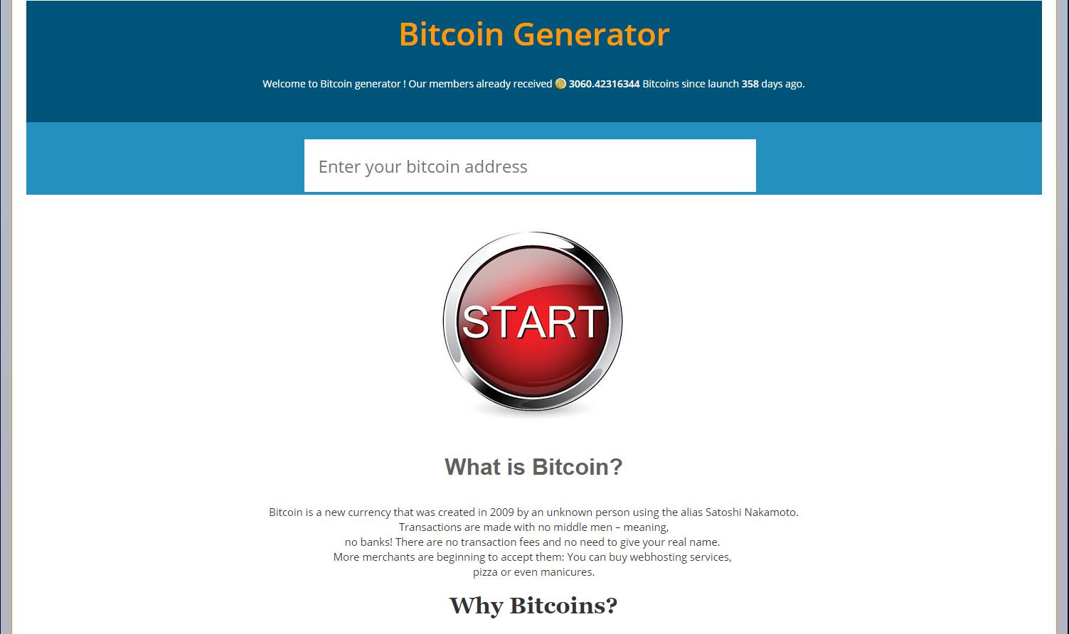 Bitcoin generátor