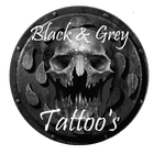 Black and grey tattoos آئیکن