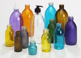 Clear & Coloured Glass Bottles Affiche