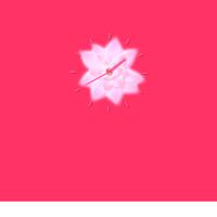 Pink flower clock-poster