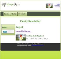 Keep Up Family Newsletter penulis hantaran