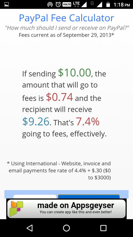 Paypal Fees Calculator 2017 For Android Apk Paypal Fees Calculator 2017 تصوير الشاشة 4