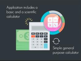 Simple scientific all-in-one calculator Poster
