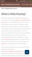 Small Business Web Hosting capture d'écran 1