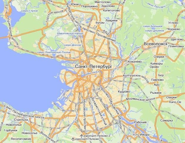 Санкт петербург карта города