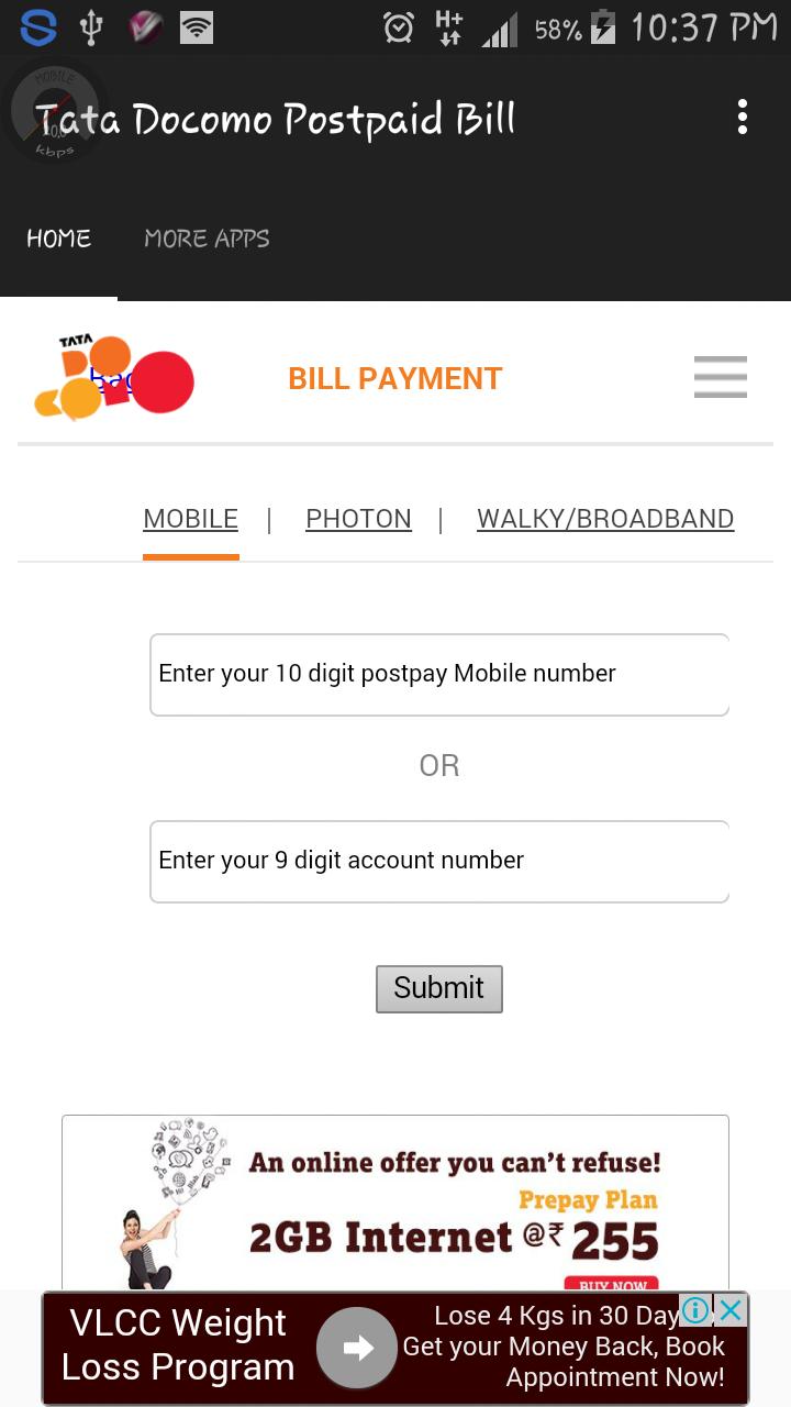 Tata Docomo Postpaid Bill For Android Apk Download