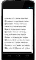 US Calender with Holidays 2018 Complete capture d'écran 1